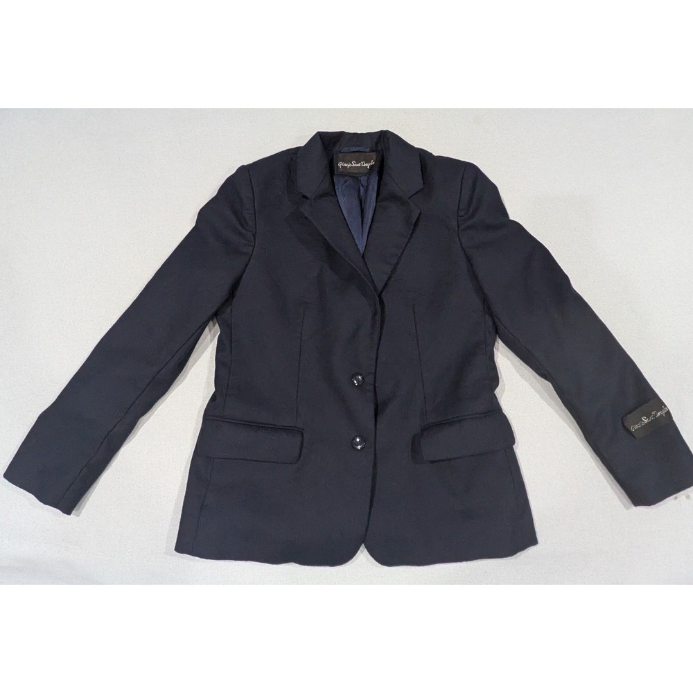 Giorgio Sant' Angelo Blazer Women 14 Navy Blue Excellent Vintage Wool Jacket